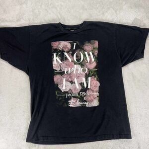 Tultex Graphic T-Shirt I Know Who I Am‎ Psalm 139:14 Black Tee M